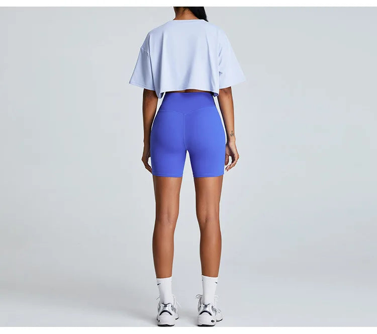 Yoga Sport Shirt Quick Drying Breathable Quick Drying Short Sleeve Loose Top Fitness Fitting Running Summer Gym Sports T-Shirt