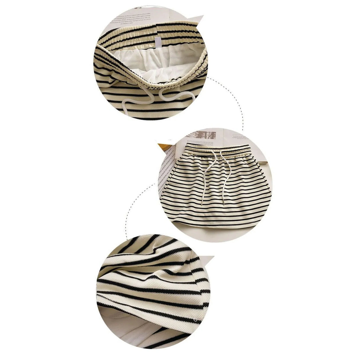 Women's Black White Striped Mini Skirt Drawstring Elastic High Waisted Sports Skirt Summer New Korean Style Sports Skirts 2026
