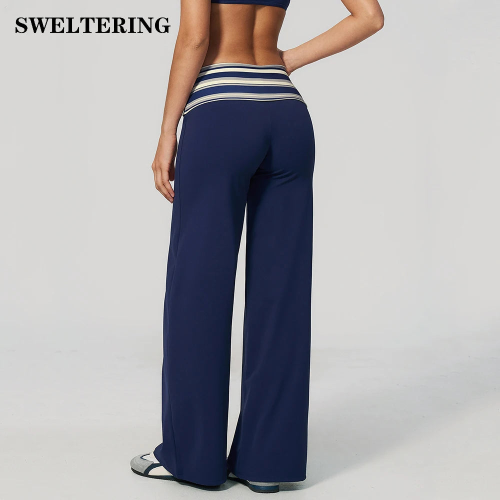 Straight Leg Flared Pants Women's Yoga Bell Bottom Gym Workout Leggings Female Naked Feel Pilates Running Sports Flared Trousers