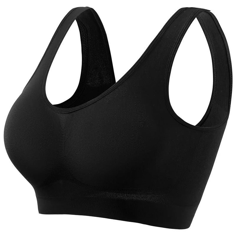 Women Wide Strap Seamless Tank Bra Without Pads Plus Size Knit Sports Bralette Wireless Bra Vest Crop Top Sexy Lingerie S-5XL