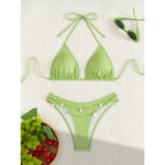 New Sexy Shell Thong Bikinis 2025 Swimsuits Women's Swimwear Female Beach Swim Wear Bathing Suits Brazilian Bikini Set Green