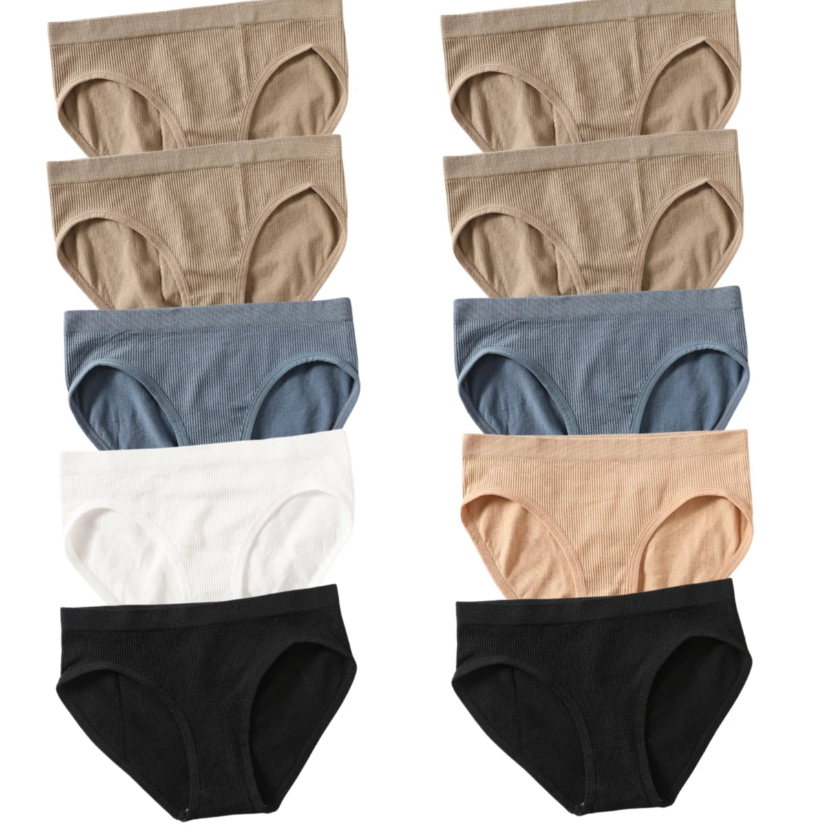 10Pcs/Set Seamless Panties Women Low Rise Panties Sports Briefs Underwear Comfort Underpants Female Sexy Lingerie