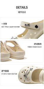 Cute DIY Bow Knot Indoor Street Slippers For Women Fashion Clogs Female Summer Shoes Soft EVA Anti-slip Ladies Home Beach Slides