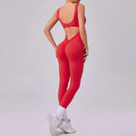 Seamless Yoga Jumpsuits Sports Fitness Hip-lifting Hollow Beauty Back One-piece Workout Running Gym Leggings Bodysuits for Women