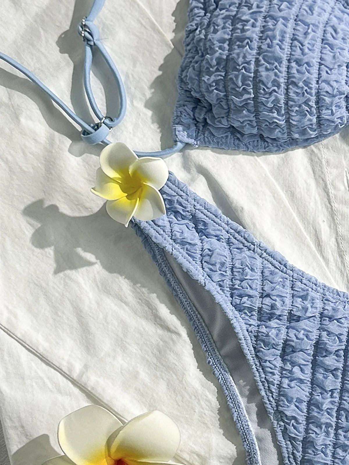 DEKA Flowers Bandeau Bikini Set High Leg Cut Women Swimwear Female Swimsuit Two-pieces Bather Bathing Suit SwimBandeau Top Bot