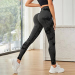 Boho Tie Dye High Waist Knit Elastic Fitness Yoga Tights Butt Lifting Workout Pants for Women