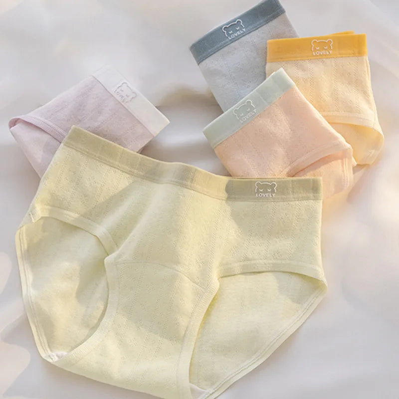 1 Pcs Hollow Out Cotton Women's Underwear Low Waist Breathable Semaless Panties Student Daily Comfort Briefs Lingerie M-XL