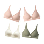 4Pcs/Set Seamless Bras For Women Non-wire Bra Push Up Deep V Underwear Female Invisible Padded Brasiere Sexy Lingerie