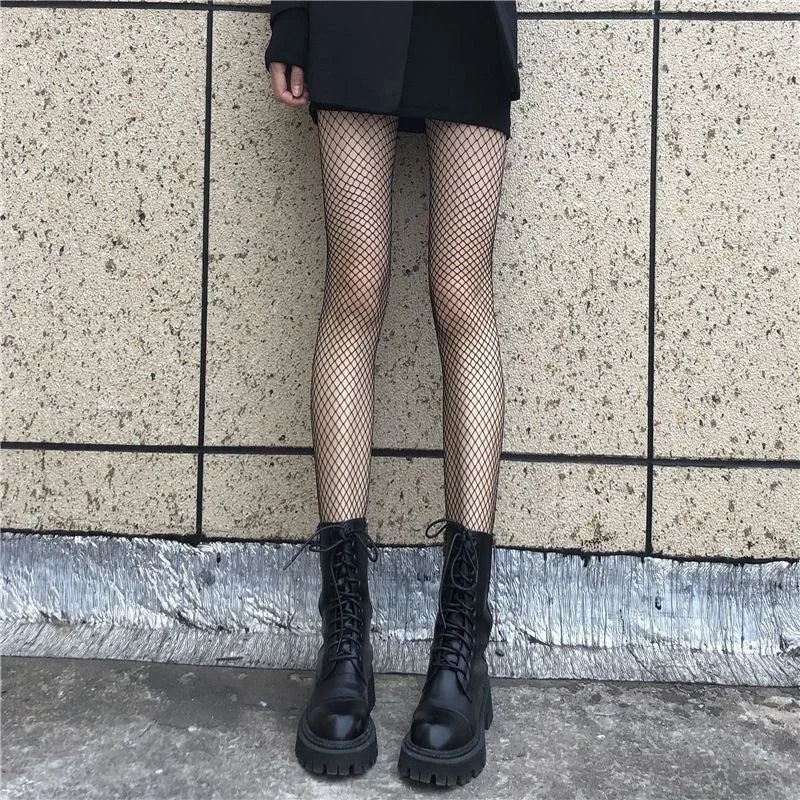 Sexy High Waist Fishnet Tights for Women – Hollow Out Pantyhose, Plus Size XXXL, Black Lingerie Stockings (1PCS/3PCS)