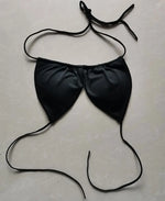 Summer Sexy Bikini set Push-up padded Bra Thong Split Swimwear Female Bandage Bathing Suit Adjustable Lacing Swimsuit Solid