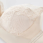Women's Thin Push-Up Bra Seamless Back Minimizes Side Bulges Uplift Support Underwear Elegant Lace Top Up Bra Autumn New
