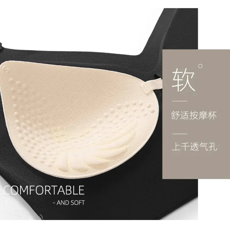 Sexy Large Backless U-shaped Beautiful Back Sling Underwear Women's Thin Section Seamless Small Chest Gathered Strapless Bra