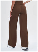 Wide-leg Pants Women Bell-bottoms High Waist Yoga Pants Workout Gym Leggings Naked Feel Pilates Running Cycling Sports Trousers