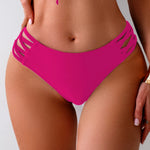 Women's Low Rise Cutout Swim Bottoms Solid Color Summer Beachwear Separate Swimsuit Bottom Female Brazilian Bikini Trunks 2026