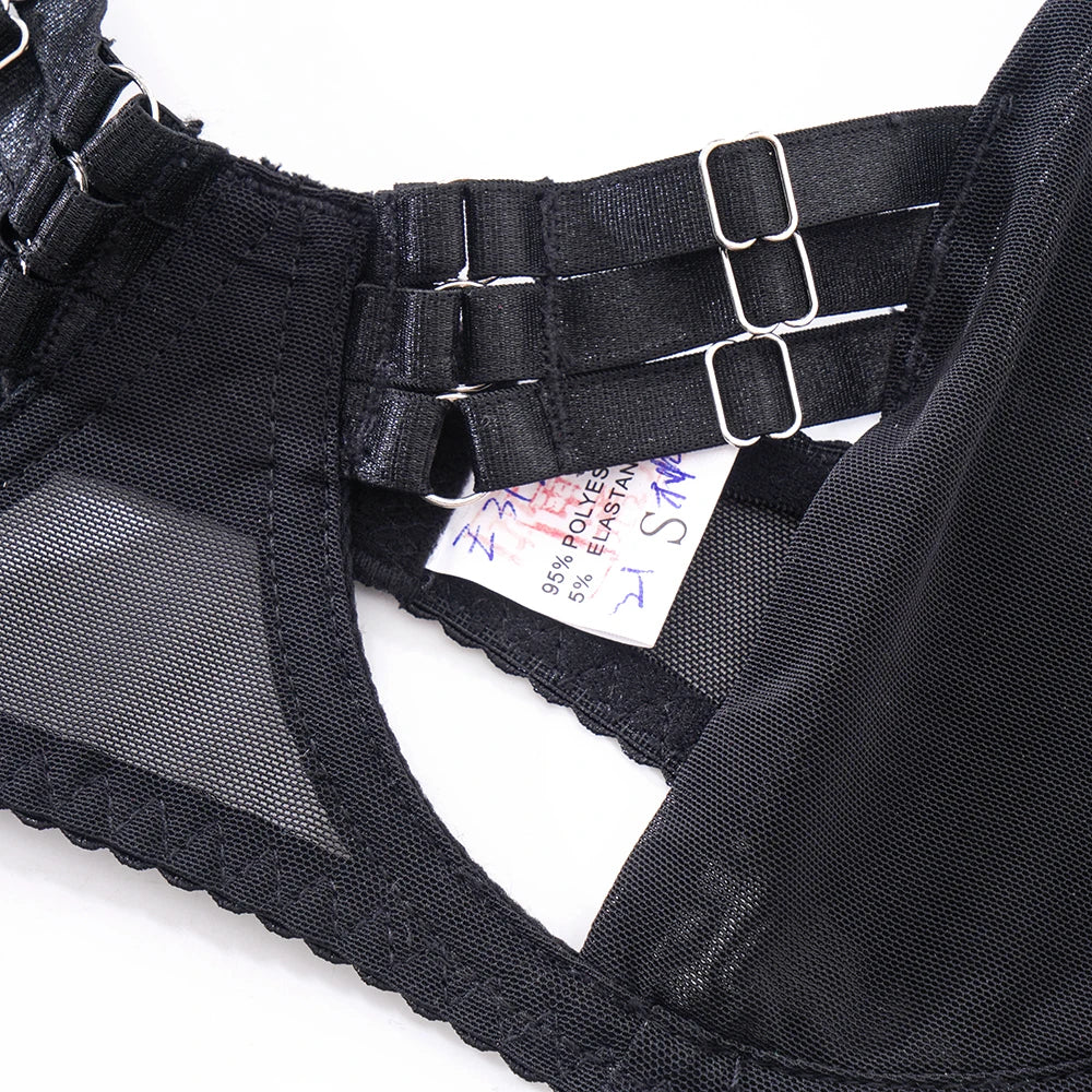 Summer new women's sexy strappy see-through mesh lingerie four-piece set Women's Pajama Lace Underwear Set Intimates 2025