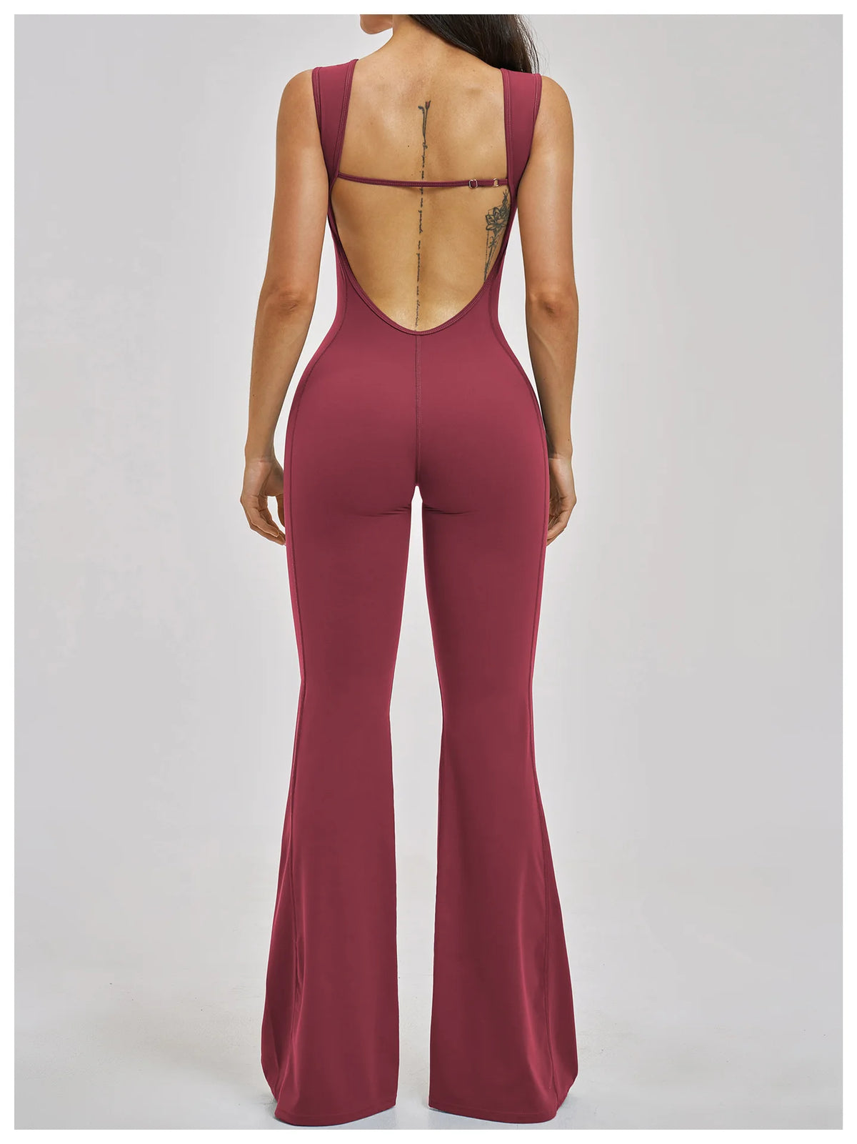Slimming Yoga Jumpsuits Women Hollow Out Ruffles Backless Sportswear Fitness Back Hip-Lifting Leggings One-Piece Gym Bodysuits