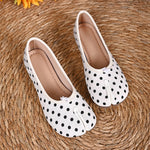 Women Tabi Split Toe Polka Dot Ballet Flats Bow Decor Slip On Soft Sole Lightweight Retro Casual Daily Walking Shoes