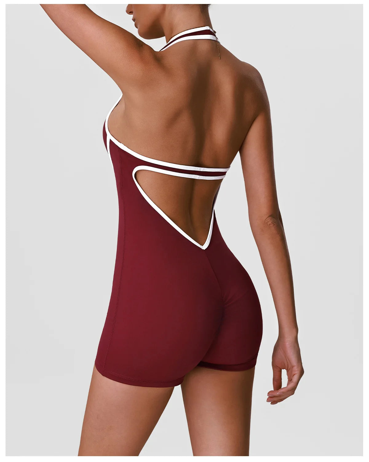 Color Blocking Yoga Jumpsuit Women Sleeveless Hollow Out Backless Slim Sports One Piece Short Suit Gym Running Fitness Rompers