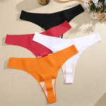 7PCS/Set Seamless Ice Silk Panties Women V-Waist Underwear Sexy Sports Briefs Panties Female Soft Ultra-thin Lingerie G-string
