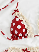 New Printed Bikinis Set Ruffles Swimwear Women Bandage Swimsuits Patchwork Bathing Suit Triangle Biquini Mujer Beachwear Summer