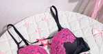 MOYISU New Release Contrast Bra Set | Demure & Sexy French Lace Bralette | Accentuates Small Chest Curves | Breathable Lingerie
