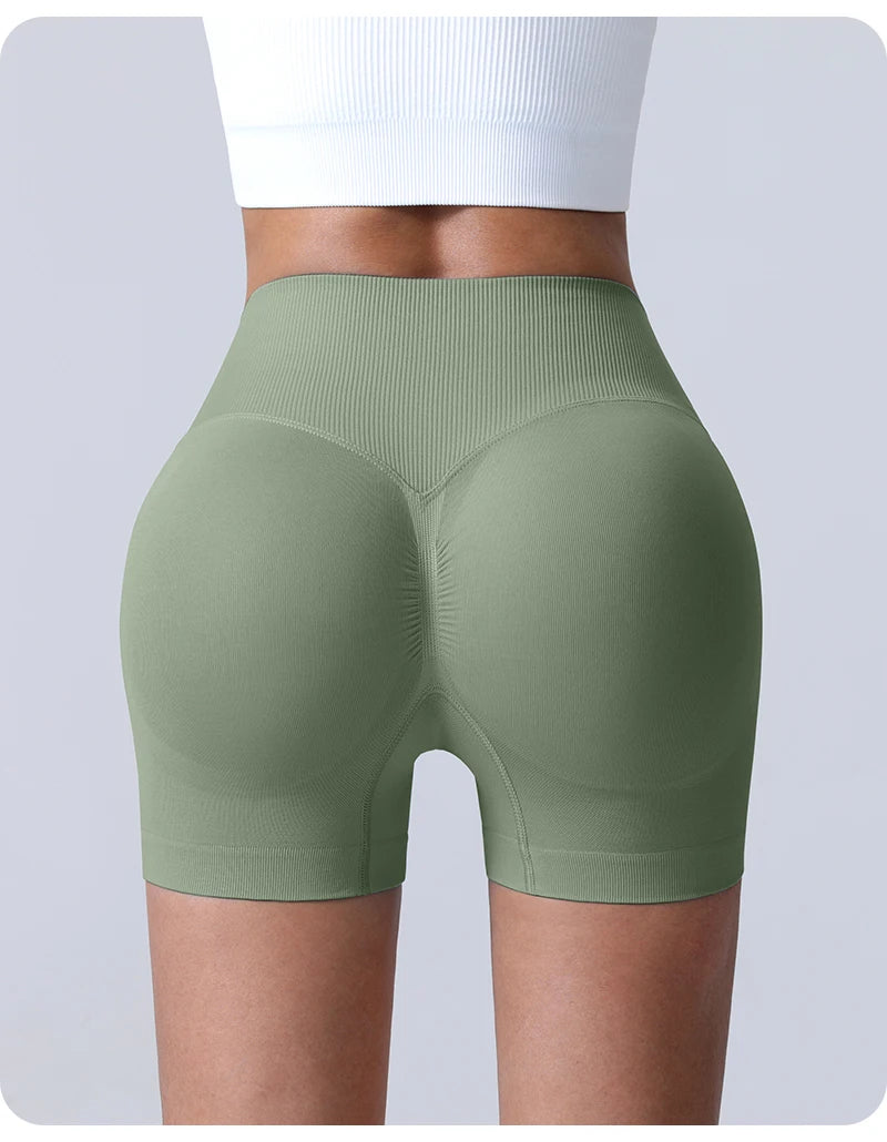 Cross-Back Yoga Shorts for Women - High-Waisted Tummy Control Fitness & Yoga Running Breathable Quick-Dry Shorts