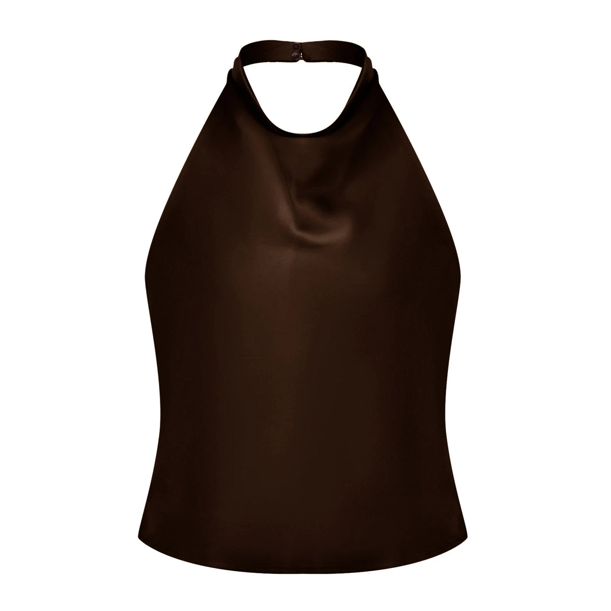 Women Summer Halter Neck Vest Sleeveless Open Back Solid Color Satin Tank Tops