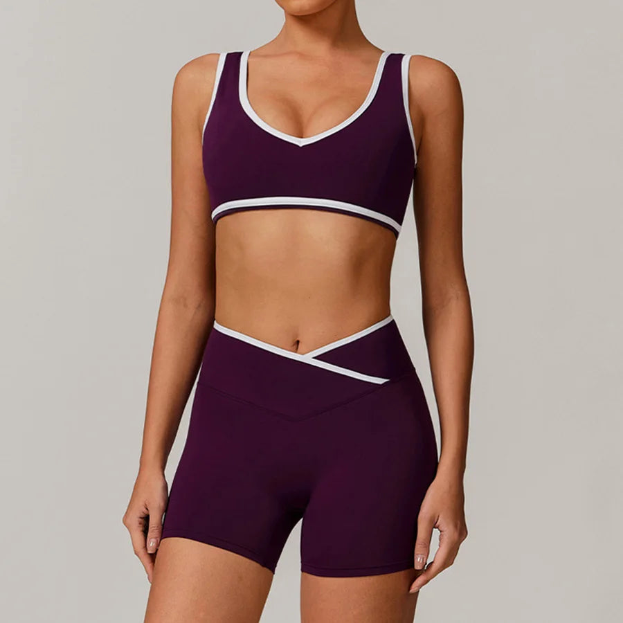Yoga Set2 Pieces Workout Outfits Fitness Sportswear Gym Tracksuit High Waist Leggings Sports Bra Athletic Wear Women Clothes