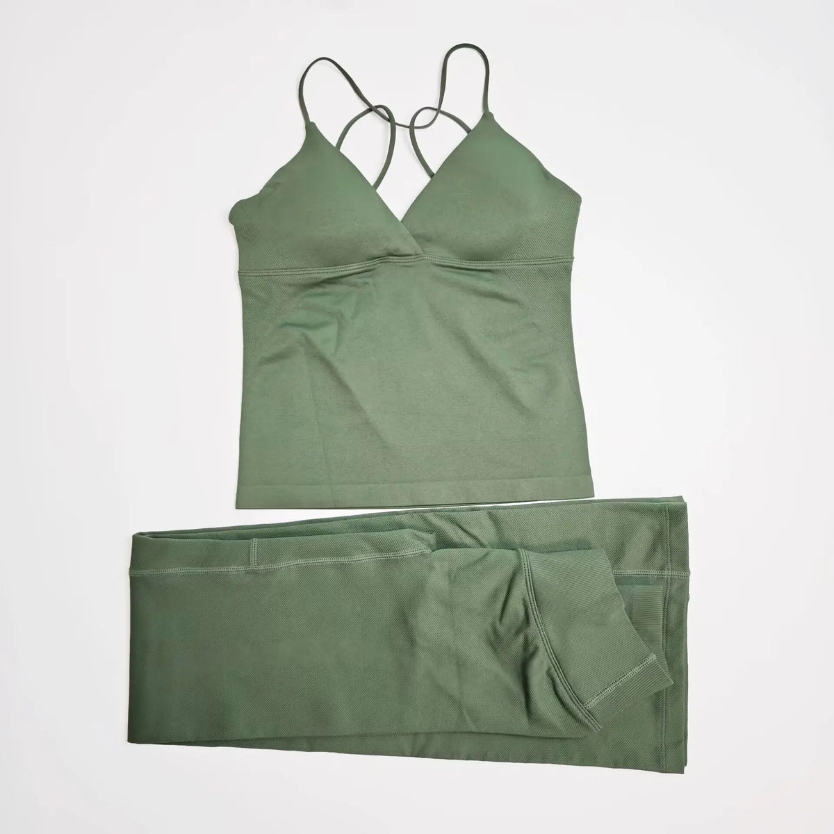 NCLAGEN Vision Twist Front Longline Top And Vision Flares 2 Piece Fitness Set Women Sportwear Gym Clothes Workout Running Suit