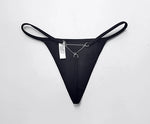 Metal Chain Hot Sexy Women Panties Cotton G String Girls Briefs Letter Thong Erotic Female Underwear Low Waist Intimates