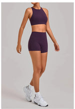 Women's Nude Yoga Sets Sports Cross Beauty Back Bra Hip-lifting Slim Fit Shorts Suits Running Fitness Workout Gym Sets