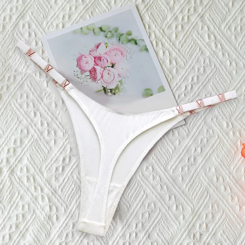 Zebra Flower Low Rise Sexy Thong Women Underwear Briefs Panties Luxury Metal Buckle G String Seamless Bikini Girls Female Panty