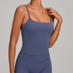 GYM Tank Top With Built In Bra women's Yoga clothing running Square Neck fitness vest beautiful back sports Workout