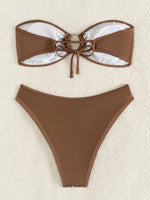 Shiny Sequins Mesh Bandeau Bikini Female Swimsuit Women Swimwear Two-pieces Bikini Set Brazilian Bathing Suit Swim Beach Wear