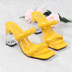 2025 Women's Shoes Summer Women Sandals Casual Shoe 8cm Heels Comfort Square Heel Slippers Footwear Female Crystal Thick Heels