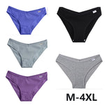 5Pcs Women Cotton Panties V-Belt Ladies Soft Female Sexy M-4XL Low-Rise Panties Bikini Underwear Comfortable Lingerie 2024