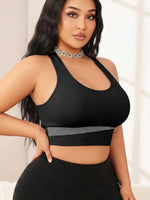Size Wirefree Sports Yoga Bra, Solid Color High Elastic Breathable Bra with Removable Cups, All Season Casual Wear