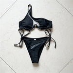 Sexy One Shoulder Underwired V-Bar Bikini Female Swimsuit Women Swimwear Two-pieces Bikini Set Bather Bathing Suit Swim V4229