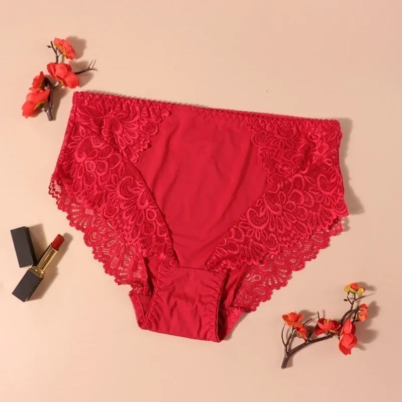 Beauwear Women Luxury Sexy Lace Panties Floral Transparent Nylon Breathable Briefs Underwear Female Bragas Pretty Lingerie