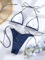 Sexy Triangle Mini Bikini Sets Micro Thongs Swimsuit Women Bathing Suit Biquini Bandage Beachwear Print Swimwear Thong Bikini