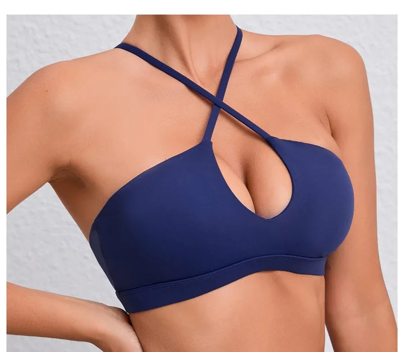 Women's Yoga Bra - Running Cross Back Breathable Naked Feel Sports Fitness Brafor Yoga Running Gym Top