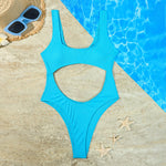 Sexy Hollow Out Thong Bikini 2026 Women Black Red Ribbed Backless Tummy Cut Out One Piece Swimsuit Beach Bathing Suit Swimwear
