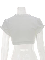 Ahagaga Sexy Women's Short T-Shirt 2026 Summer Y2K Tees V Neck Crop Tops Solid Slim Sheath Fashion Casual Outwear Beach Tops