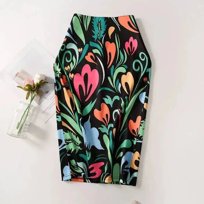 Spring Summer Women Y2K High Waist Midi Pencil Chiffon Skirts Slim Bodycon Vintage Hip Raise Korean Fashion Clothes UOV5