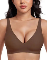 Pink Heart Seamless Wire-Free Comfortable Full-Cup Bra with Thin Molded Cups for Breathability and Support Beautiful Push Up Bra