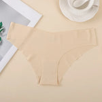 1Pack Women Low-Rise V-Front Ice Silk Seamless Briefs Panties Invisible No Lines Underwear Summer Soft Sexy Lingerie XS-XL