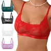 See Tbrough Lace Embroidery Women Lingerie Adjustable Strap Unlined Brassiere Women's Bras Floral Wire-Free No Pad Bra Underwear