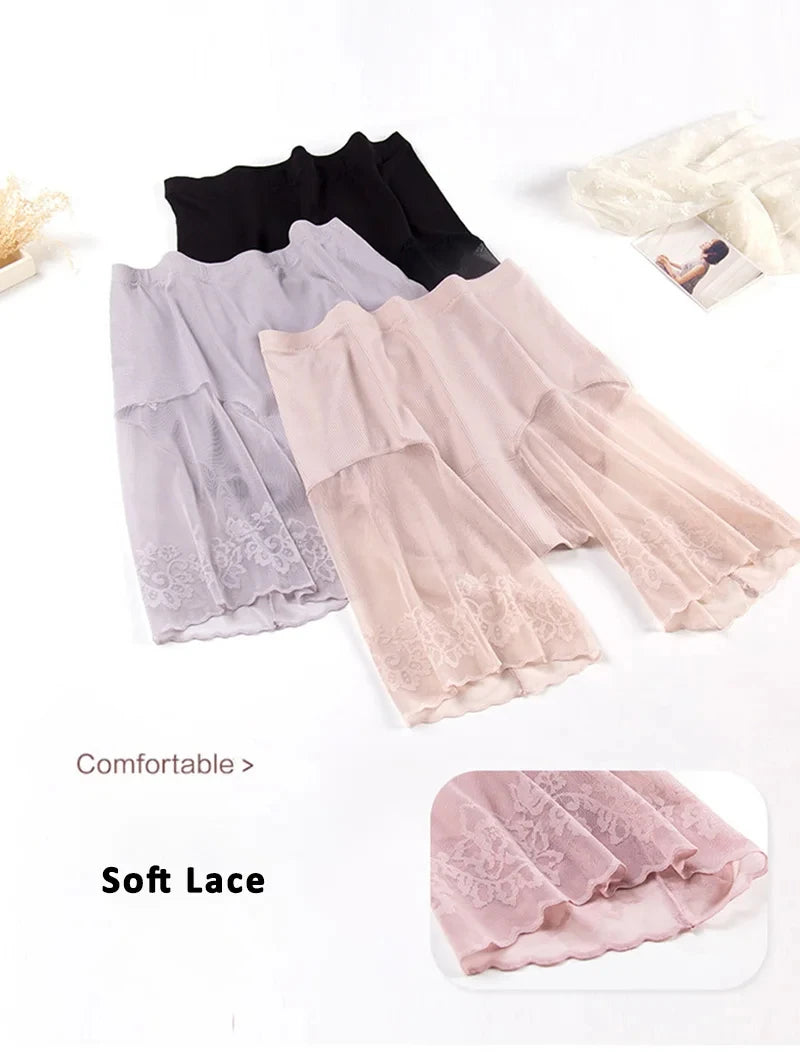 60-115 KG Plus Size Safety Short Pants Summer Women Seamless Underskirt Shorts Anti Rub Thigh Boyshorts Sexy Lace Women Boxers