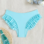 Summer Lotus Leaf Swimsuit for Women Bikini Women's Beach Shorts Defense Bare Swimwear Bather Biquini Solid Swimming Shorts