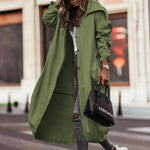 Phantasy Long Trench Coat Women Loose Button Fashion Casual Suit Elegant Female Pockets Streetwear Commuter Lady Coat Autumn